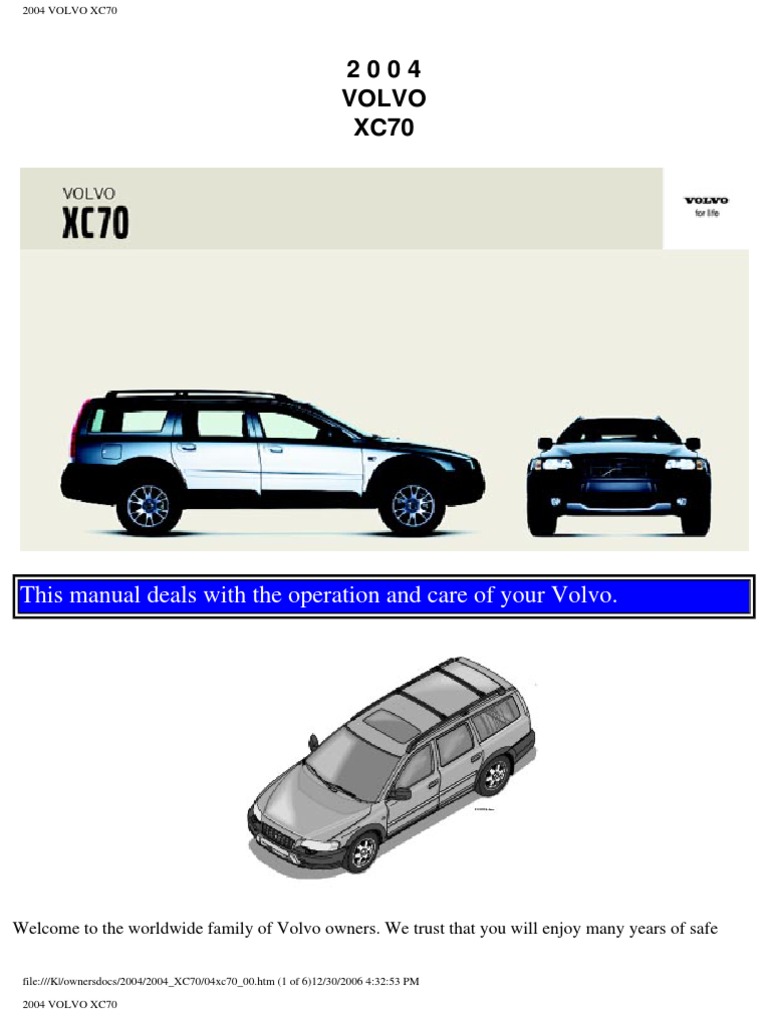 2006 Volvo Xc70 Owners Manual
