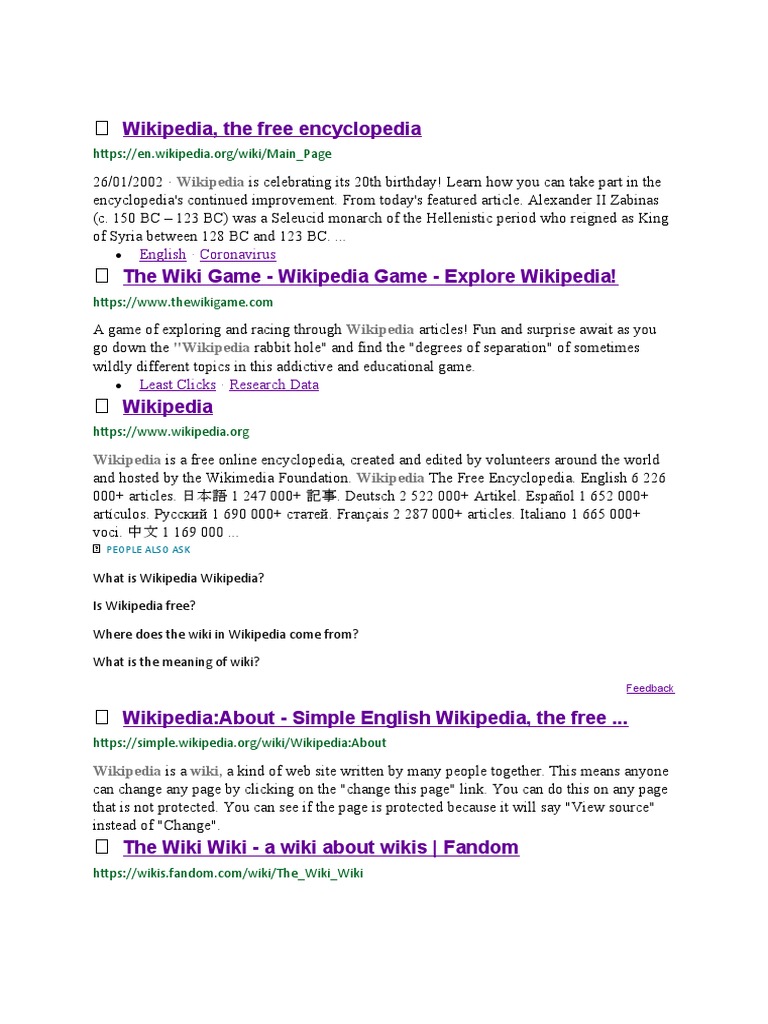 Wikipedia, The Free Encyclopedia | PDF | Wikipedia | Wiki