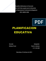 INFORME DE PLANIFICACION EDUCATIVA