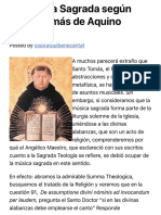 La Música Sagrada según Santo Tomás de Aquino (1° Parte) | "bis orat qui bene cantat" San Agustín