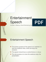 Entertainment Speech: A Guide in Making A Good Entertaining Speech