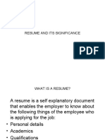 Resume and Its Significance