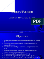 Chapter 5 Functions: Lecturer: Mrs Rohani Hassan