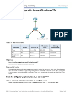 9.2.3.3 Packet Tracer - Configuring an ACL on VTY Lines Instructions