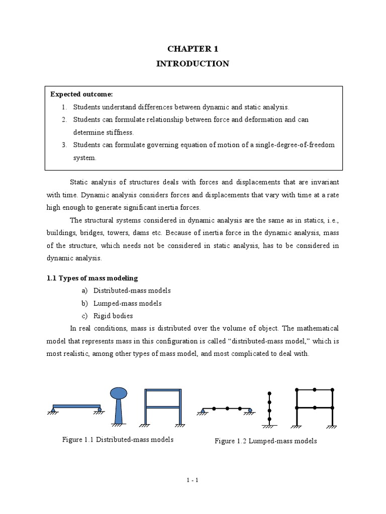 Figure 1.1 Distributed-Mass Models Figure 1.2 Lumped-Mass Models | PDF ...