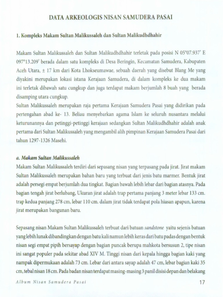 3 Arkeologis Nisan Samudera Pasai | PDF