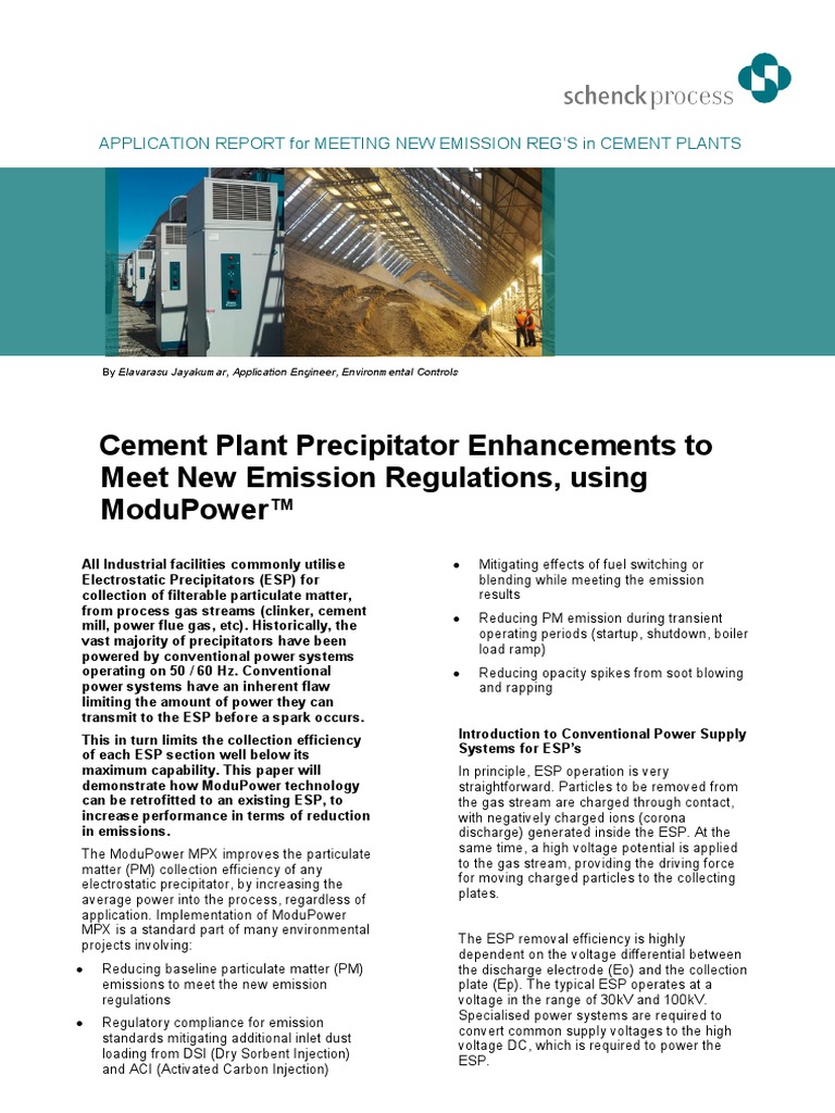 How To Meet New Emission Regulations in Cement Plants | PDF | Rectifier ...