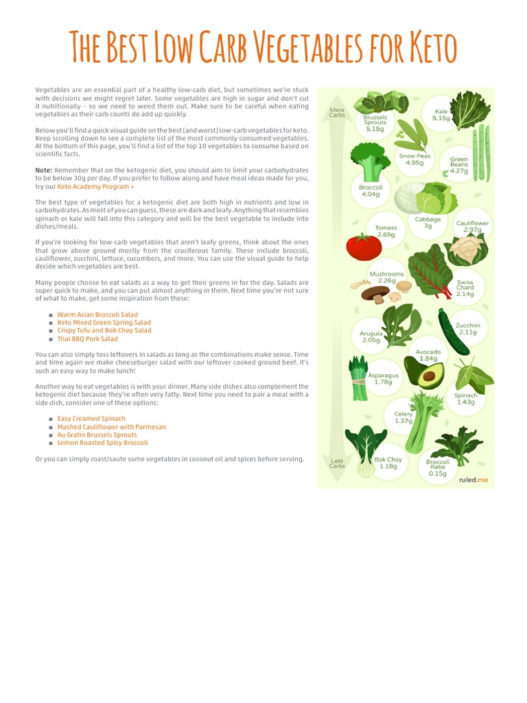 The Best Low Carb Vegetables For Keto | PDF