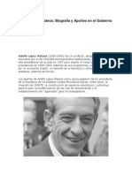 Biografía y aportes de Adolfo López Mateos