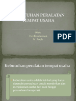 Kebutuhan Peralatan Tempat Usaha