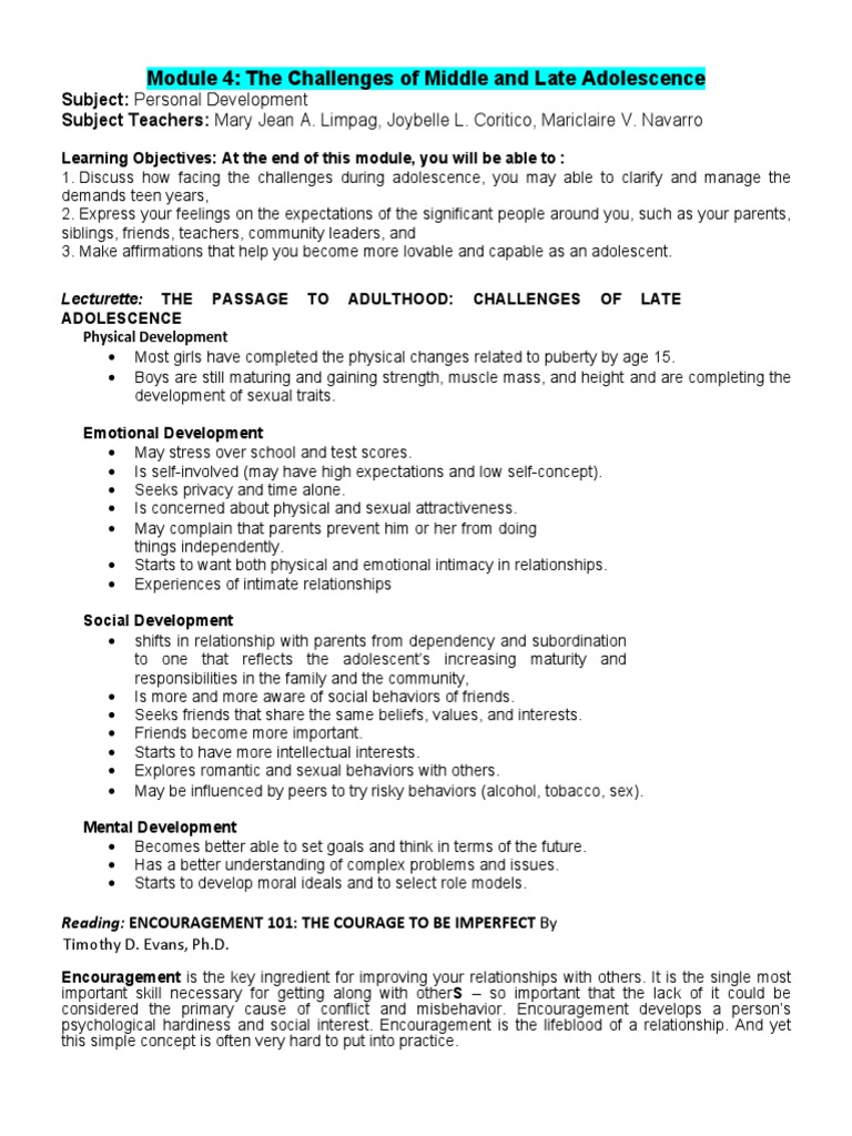 Navigating Adolescent Challenges | PDF | Adolescence | Psychological ...