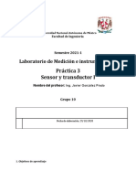 Práctica 3 Sensor y Transductor I: Laboratorio de Medición e Instrumentación