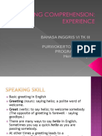 Speaking Comprehension-Experience