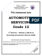 Automotive Servicing Grade 12: TVL/Industrial Arts