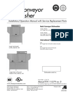 Rack Conveyor Dishwasher: Installation/Operation Manual With Service Replacement Parts