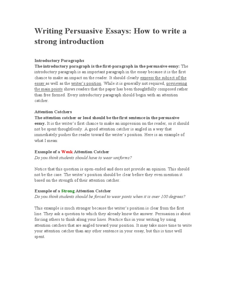 Writing Persuasive Essays  PDF  Essays  Writers