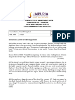 Jaipuria Institute of Management, Noida PGDM / PGDM (M) / PGDM (SM) FIFTH TRIMESTER (Batch 2019-21) End Term Examinations, January 2021