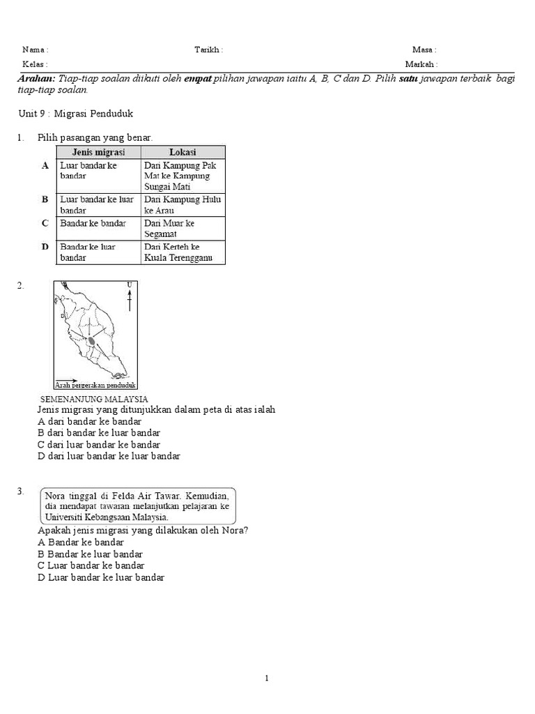 Soalan Struktur Geografi Tingkatan 2 - Lamaran T