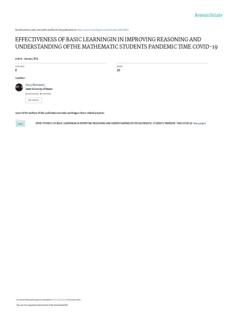 Effectiveness of Online Math Learning | PDF | Educational Technology ...