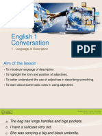 English 1 Conversation: 1 - Language of Description