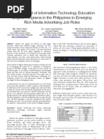The alignment of IT Education Degree Programs in the Philippines to emerging Rich Media Advertising Job Roles