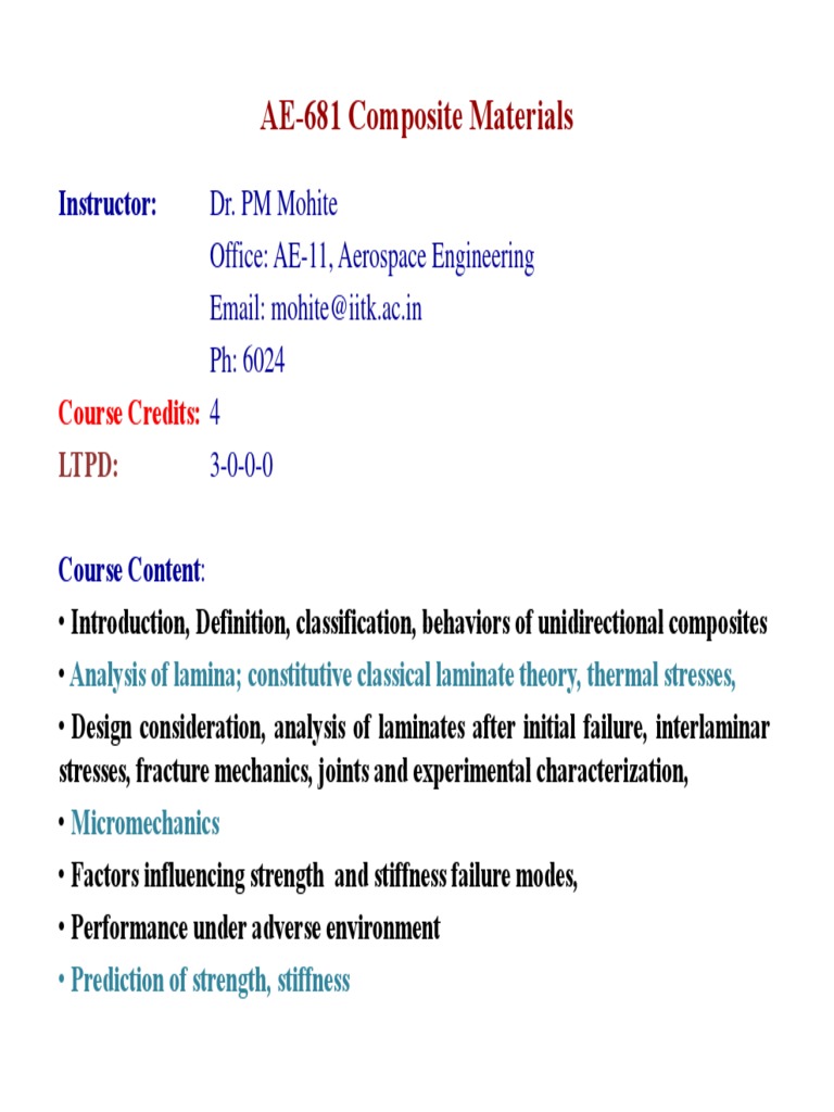 AE-681 Composite Materials | PDF | Composite Material | Epoxy