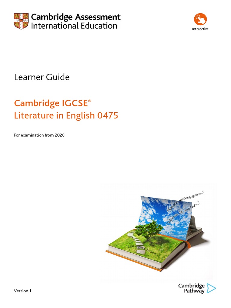Learner Guide For Cambridge Igcse Literature in English 0475