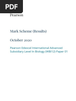 Mark Scheme (Results) October 2020: Pearson Edexcel International Advanced Subsidiary Level in Biology (WBI12) Paper 01