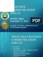 Effective Communication Skills: District Inset December 17, 2020