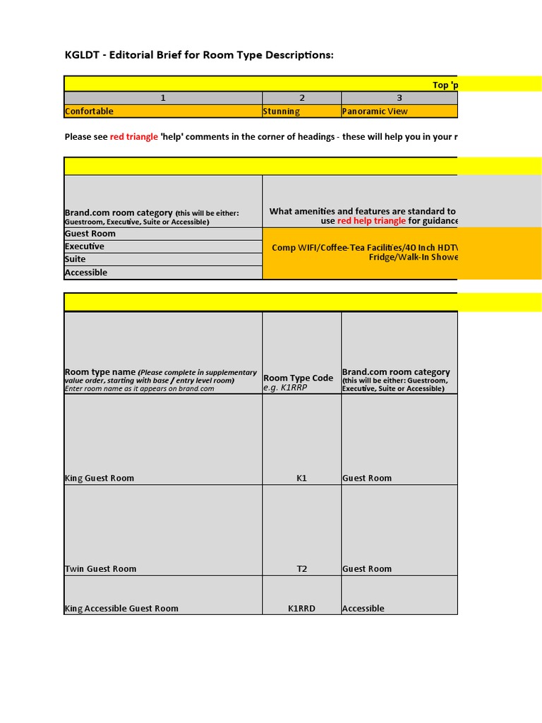 Room Type Descriptions and Amenities Guide | PDF | Home