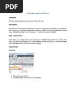 Objective: Lab 8: Microsoft Excel Part 1