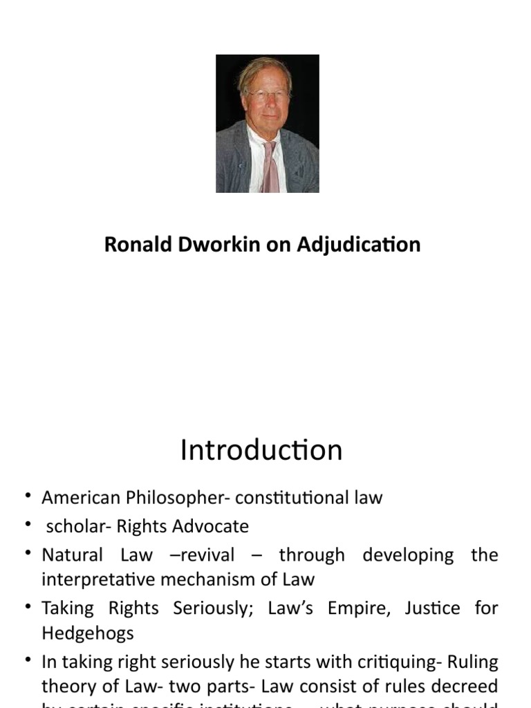 Ronald Dworkin's Theory of Law as Integrity Interpretation, Principles