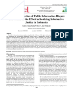 The Reconstruction of Public Information Dispute Resolution As The Effort in Realizing Substantive Justice in Indonesia
