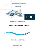Obvezni Izbirni Predmeti 2020 2021 PDF