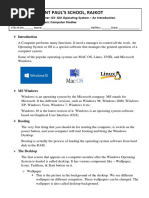 Saint Paul'S School, Rajkot: Chapter: 03-GUI Operating System - An Introduction Subject: Computer Studies