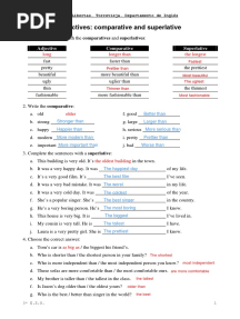 Adjectives: Comparative and Superlative