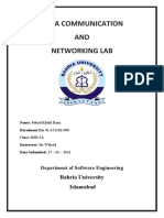 Data Communication AND Networking Lab: Bahria University Islamabad
