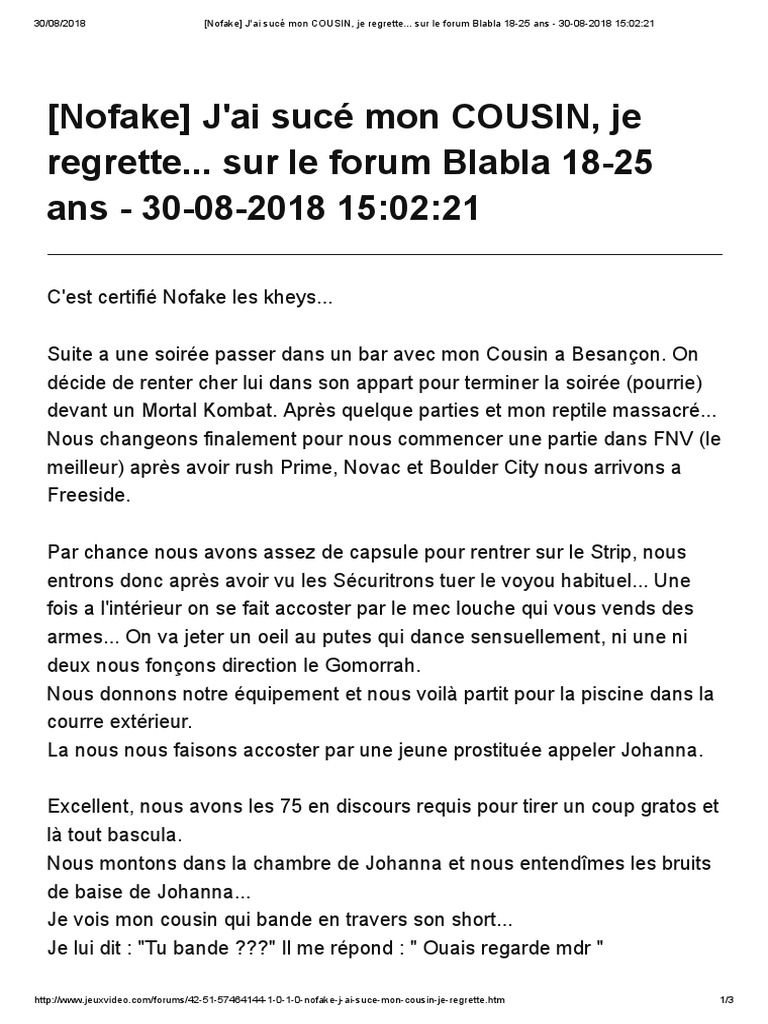 IGzivtB4S8y Nofake J Ai Sucé Mon COUSIN Je Regrette PDF PDF