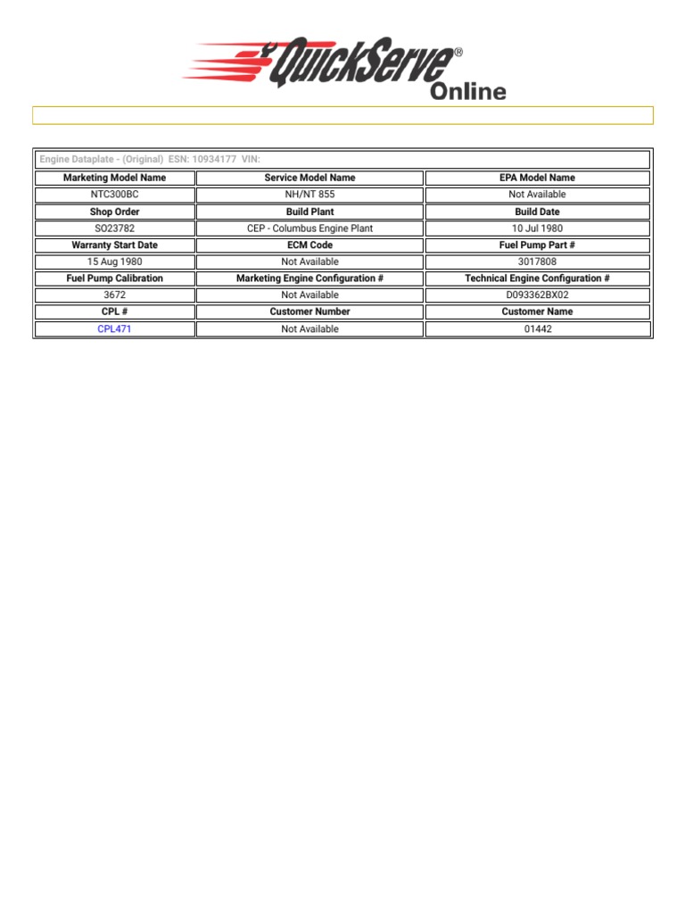 Cummins QuickServe Online | PDF