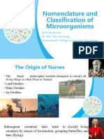 Nomenclature and Classification of Microorganisms