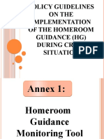 Policy Guidelines On The Implementation of The Homeroom