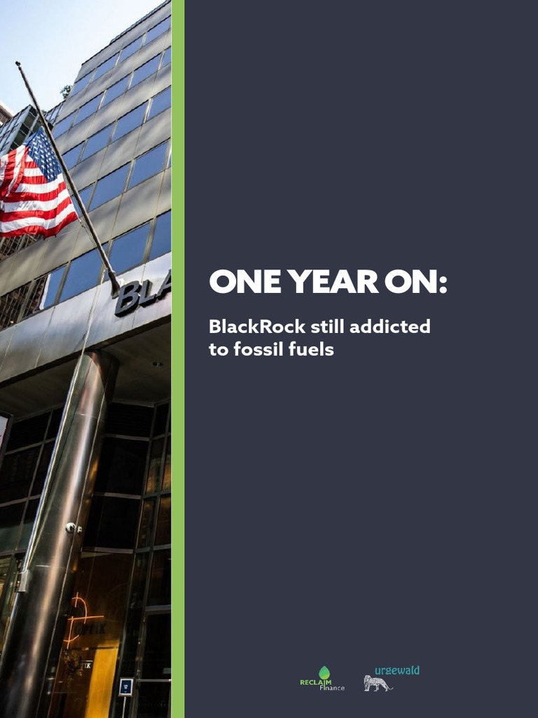 One Year On Black Rock Still Addicted To Fossil Fuels PDF Black