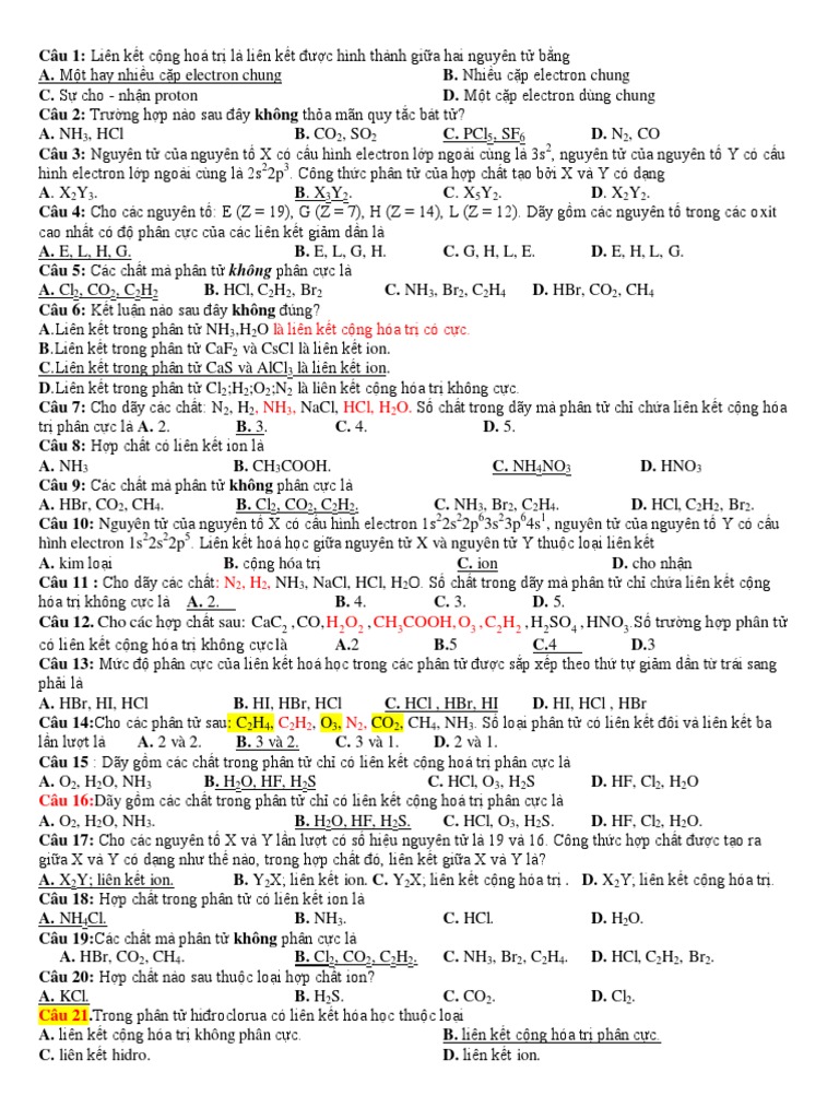 Phương Pháp Xác Định Một Phân Tử Không Phân Cực