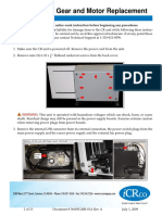 iCR 3600 Flat Gear and Motor Replacement: Warning