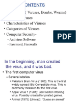 Introduction (Viruses, Bombs, Worms) - Types of Viruses - Characteristics of Viruses - Categories of Viruses - Computer Security