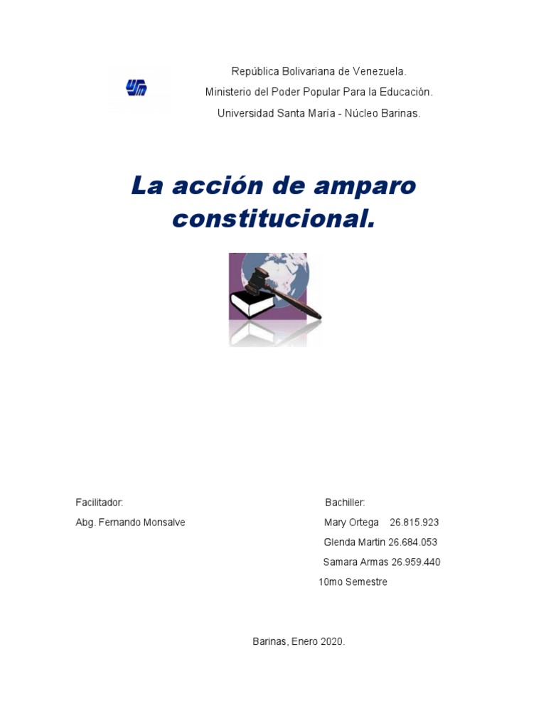 Acción de Amparo Constitucional en Venezuela | PDF | Habeas corpus ...