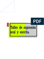 Taller de Expresion Oral y Escrita