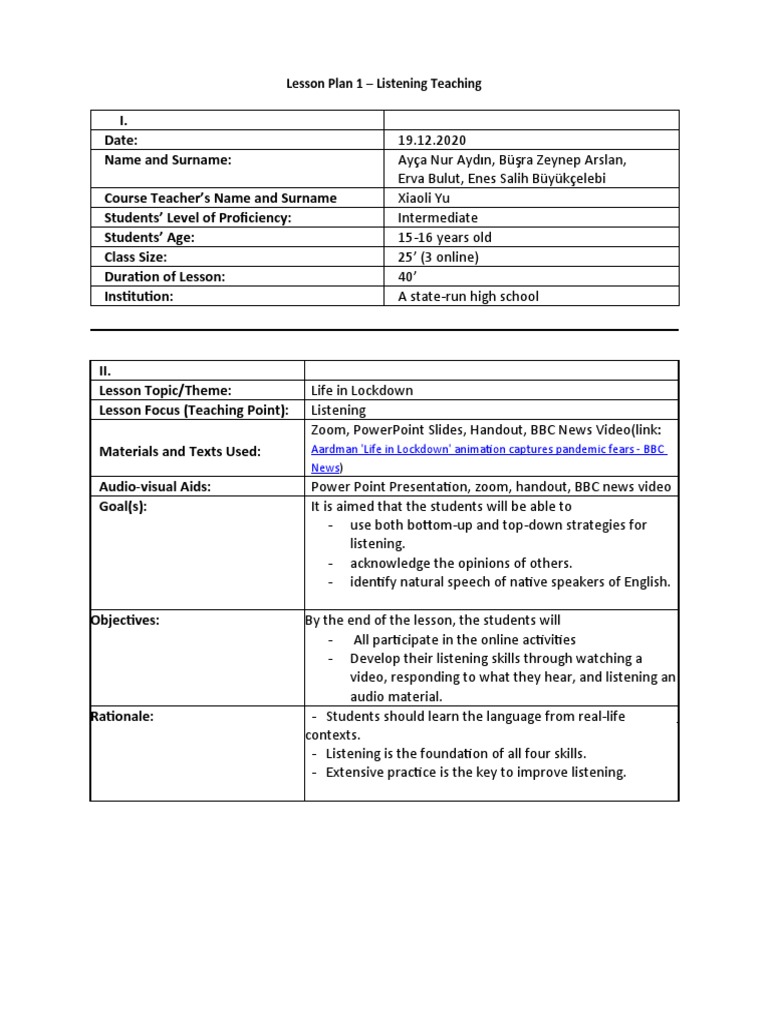 The Lesson Plan | PDF | Lesson Plan | Question