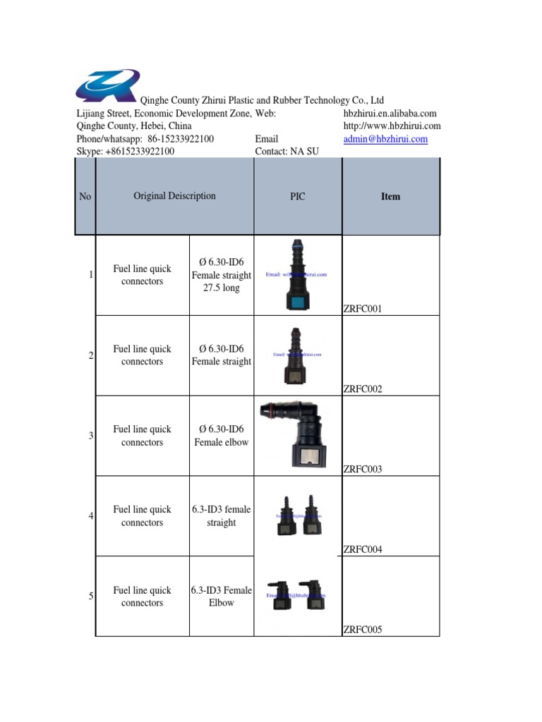 Fuel Line Quick Connectors Catalog | PDF | Pipe (Fluid Conveyance ...