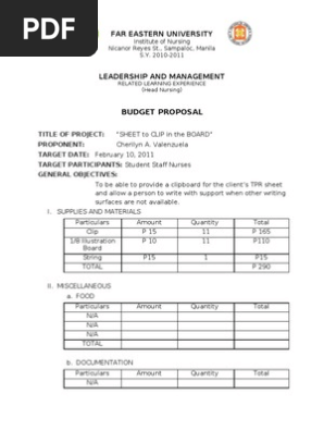 budget proposal